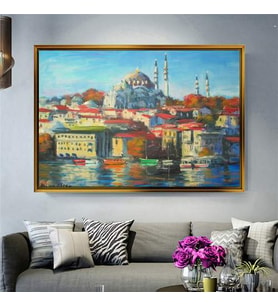 Altın Çerçeveli dekoratif tablo l1648 (Gold)