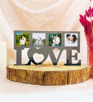 Kişiye Özel Fotoğraflı Gümüş Love Çerçeve