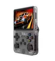 ScHitec 3.5 Inç OTG Çıkışlı Taşınabilir Retro Oyun Konsolu 15000+ Oyunlu El Atari Şeffaf Siyah R36S