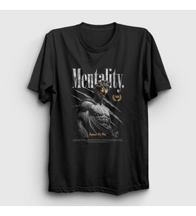 Presmono Unisex Siyah Mentality Against All Odds Art Sanat Heykel T-Shirt 449080tt