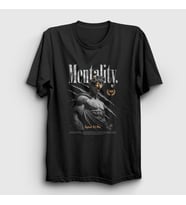Presmono Unisex Siyah Mentality Against All Odds Art Sanat Heykel T-Shirt 449080tt