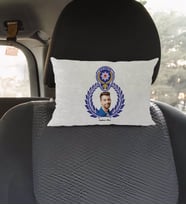 BK Gift Kişiye Özel İsimli Fotoğraflı Polis Tasarımlı Dikdörtgen Araç Koltuk Yastığı-4