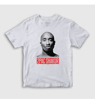Presmono Unisex Çocuk Beyaz Gun Tupac Shakur T-Shirt 45830tt