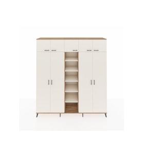 Hyperion Dolap 12 Raflı 9 Kapaklı 2 Askılı 220x44x243 Çam-Aytaşı/Aytaşı