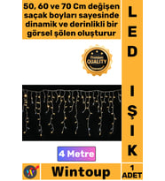 #Led Dekoratif Dış Mekan Mağaza Süsleme Işığı 4 Metre Şık 20 Saçaklı 50 X 60 X 70 Cm Çakarlı 120 Led
