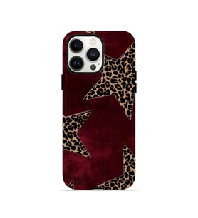 iPhone 13 Pro Vorian Çift Katmanlı MagSafe Kılıf Bordeaux Leopard Star