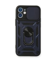 İphone 12 Mini Kılıf Pars Lens Yüzüklü - Lacivert