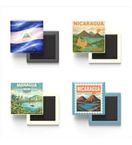 Buzdolap Magnetleri - Nikaragua Managua - Nicaragua - 4'lü Set Magneti