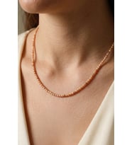 Rodokrozit Taşı Faset Kesim Kolye – 3 mm – Paslanmaz Çelik