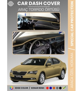 SKODA SUPER B (2015-2020) Torpido Örtüsü Ön Göğüs Halı Torpido Koruma Tam Uyum Kaymaz UV Koruma