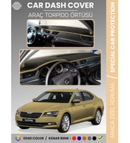 SKODA SUPER B (2015-2020) Torpido Örtüsü Ön Göğüs Halı Torpido Koruma Tam Uyum Kaymaz UV Koruma