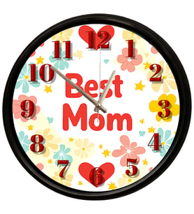 Best Mom Temalı Duvar Saati 28 Cm – Sessiz Mekanizma Dekoratif Tasarım