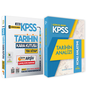 2025 KPSS Tarihin Kara Kutusu TEK Kitap Soru Bankası ve Tarihin Analizi Konu Anlatım 2li Set