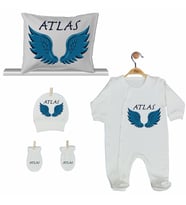 Pia Baby Gl 2204 İsme Özel Yastık Tulum Set