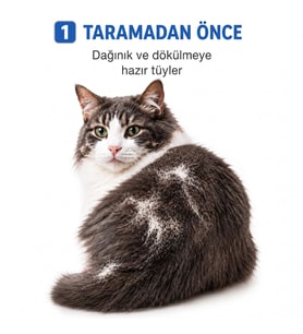 Kedi Köpek Tarağı - Evcil Hayvan Tüy Toplama Tarağı - Metal Uçlu