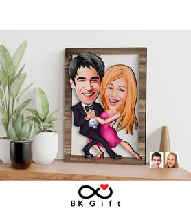 BK Gift Kişiye Özel Sevgililer Karikatürlü 3D Ahşap Tablo, Sevgiliye Hediye, Sevgililer Günü Hediyesi, Yıl Dönümü Hediyesi, Doğum Günü Hediyesi-13