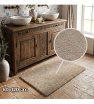 Queen 80x120 cm Bej Paspas  Kaymaz, Ultra Yumuşak ve Hızlı Emici  Banyo, Mutfak, Antre için Çok Amaçlı Kullanım