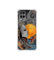 PrintiFy Oppo A54 ile Uyumlu Simya Serisi Mozaik Tanrıça Tasarımlı Uv Baskılı Köşe Korumalı Antişok Kılıf