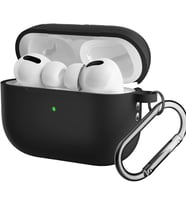 For AirPods Pro 2 ile uyumlu Kılıf Silikon Tam Koruma Kancalı Anahtarlık Comely For Apple Airpods Pro 2 ile Uyumlu Silikon Kılıf Siyah