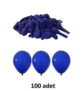 Lacivert Balon 12" - 30 cm Lateks Lacivert Renk Balon 100'lu Paket