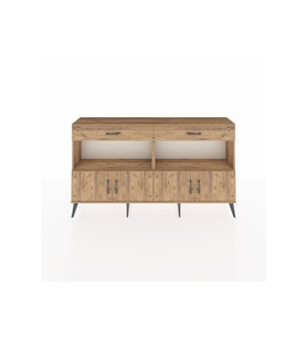 Arges Konsol 2 Raflı 2 Çekmeceli 4 Kapaklı 176x30x99 Çam-Çam