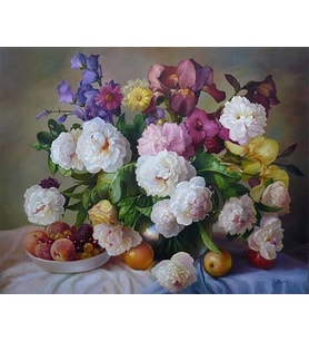 Masadaki Zerafet 2 Sayılarla Boyama Seti 40x50 cm (Tuvale Gerili)