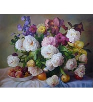 Masadaki Zerafet 2 Sayılarla Boyama Seti 40x50 cm (Tuvale Gerili)