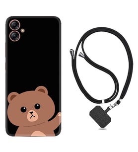 Samsung Galaxy A04E Kılıf Resimli Boyun Askılı İpli Desenli Silikon Series Hello Bear 1905