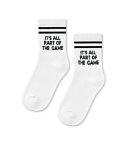 It’s All Part Of The Game Yazılı Çizgili Beyaz Yarım Konç Kısa Çorap