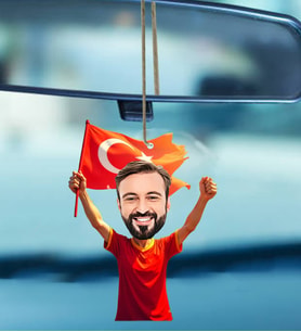 Kişiye Özel Taraftar Tasarımlı Karikatür Araba Dikiz Ayna Süsü 220