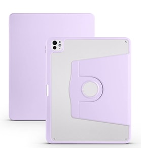 Apple iPad Pro 13 2025 M5 Uyumlu Kılıf Zore Termik Kalem Bölmeli Dönebilen Standlı Kılıf (Lila)