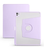 Apple iPad Pro 13 2025 M5 Uyumlu Kılıf Zore Termik Kalem Bölmeli Dönebilen Standlı Kılıf (Lila)