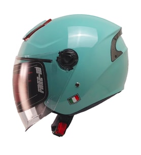 Motosiklet ve Bisiklet Kaskı Yarım Arka Reflektörlü Güneş Vizörlü Kask Turkuaz
