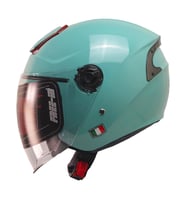 Motosiklet ve Bisiklet Kaskı Yarım Arka Reflektörlü Güneş Vizörlü Kask Turkuaz
