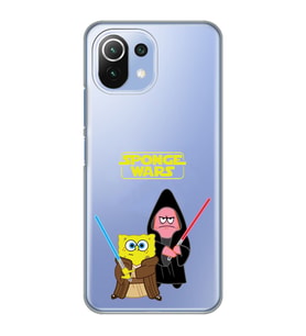Xiaomi Mi 11 Lite Uyumlu Sunger Bob Star Wars Desenli Şeffaf Telefon Kılıfı