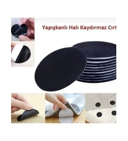 20 Adet Halı Araç Paspası Nevresim Örtü Kaydırmaz Cırt Bant Seti Yapışkanlı Halı Kaydırmaz Özel CHNA (Ekru-Siyah)