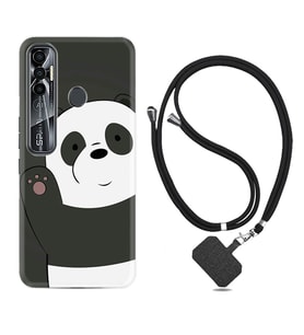 Tecno Spark 6 6 Go 8C 8 Pro 7 7 Pro Kılıf Boyun Askılı Silikon Hello Panda 1709