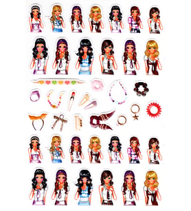 Sticker Kabartmalı A4 Boyutunda Stiker Defter, Planlayıcı Etiket-(lim528) - Model Kızlar