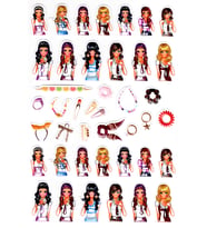 Sticker Kabartmalı A4 Boyutunda Stiker Defter, Planlayıcı Etiket-(lim528) - Model Kızlar