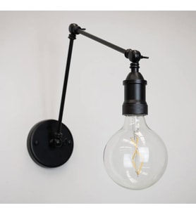 RİOLİGHT RETRO1,MODERN SİYAH 1XE27 DUYLU ÜÇ MAFSALLI METAL AKROBAT DUVAR APLİK