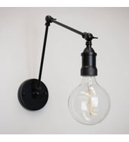 RİOLİGHT RETRO1,MODERN SİYAH 1XE27 DUYLU ÜÇ MAFSALLI METAL AKROBAT DUVAR APLİK