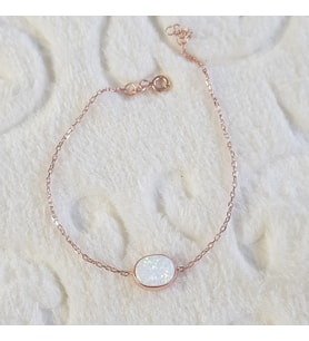 Opal Taşlı Gümüş Bileklik