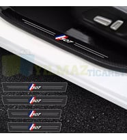Peugeot 307 Karbon Kapı Eşiği Koruma Araba Etiket Oto Sticker Yapıştırma Çıkartma 4 Parça