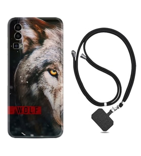 General Mobile Gm 23 Kılıf Silikon Boyun Askılı İpli Desenli Silikon Wolf Eyes 1758