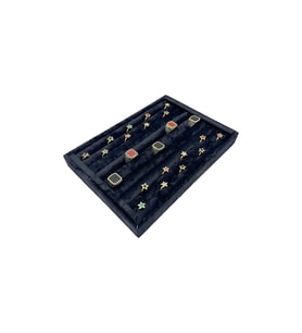 Yüzük Küpe Koldüğmesi Takı Standı Siyah Süet 17 x 24 Cm