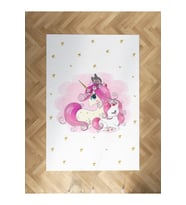 MEKTA HOME BEBEK VE ÇOCUK ODASI Yıldızlı Unicorn Desenli Halı