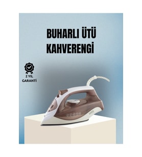 2200 Watt Buharlı Ütü Kahverengi Seramik Taban Şok Buharlı Tech
