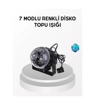 Mey İthalat® 7 Renk Modlu Müzik Sensörlü Disko Topu – Led Işıklı Parti Aydınlatması (Füme)