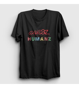 Presmono Unisex Siyah Humanz V2 Gorillaz T-Shirt 54754tt