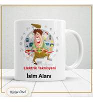 Elektrik Teknisyenlerine Özel İsim Yazılabilir Kupa Bardak – Kişiye Özel Meslek Temalı Hediye-122